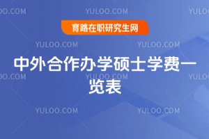 2025年中外合作辦學碩士學費一覽表