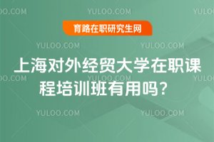 上海對外經貿大學在職課程培訓班有用嗎?