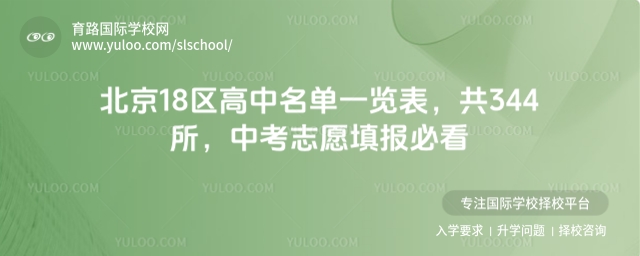 2025年北京18區高中名單一覽表