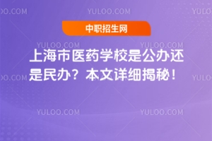 上海市醫藥學校是公辦還是民辦？本文詳細揭秘！