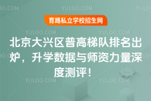 2025年北京大興區普高梯隊排名出爐,升學數據與師資力量深度測評!