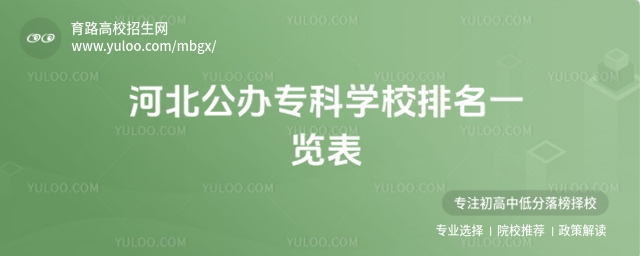 河北公辦專科學校排名一覽