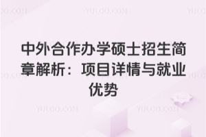 中外合作辦學碩士招生簡章解析:項目詳情與就業優勢