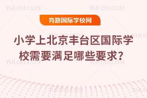小學上北京豐臺區國際學校需要滿足哪些要求?
