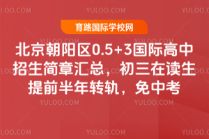 北京朝陽區0.5+3國際高中招生簡章匯總,初三在讀生提前半年轉軌,免中考